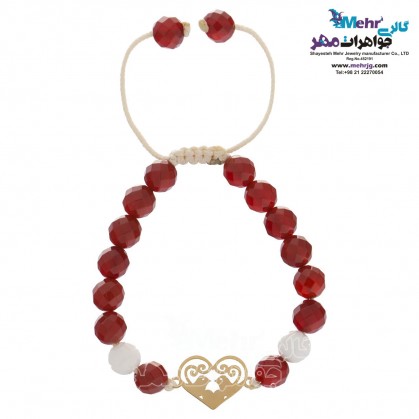 Gold and Stone Bracelet - Love Birds Design-MB0578